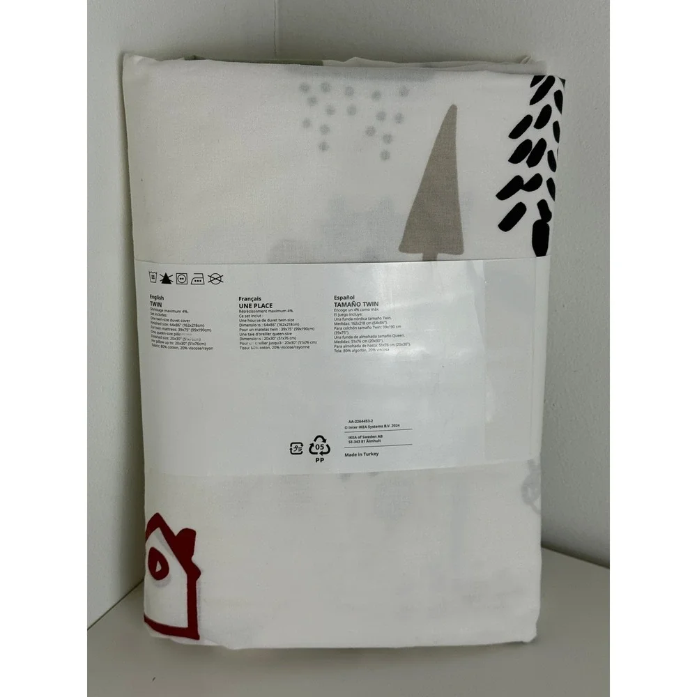 New IKEA BARNDROM Forest Animal Pattern Twin Duvet Cover Pillowcase 405.047.01